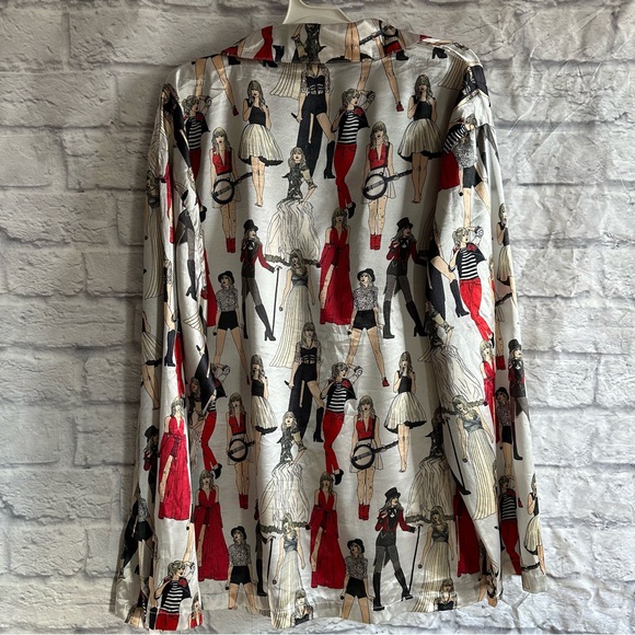 PREOWNED TAYLOR SWIFT SILKY ERAS TOUR TAYLORS VERSION RED PAJAMAS PJS WOMENS XL - Picture 4 of 9